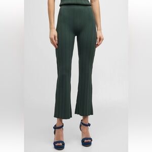 VERONICA BEARD “MASSARO” PULL-ON FLARE PANTS- FOREST GREEN (M)
